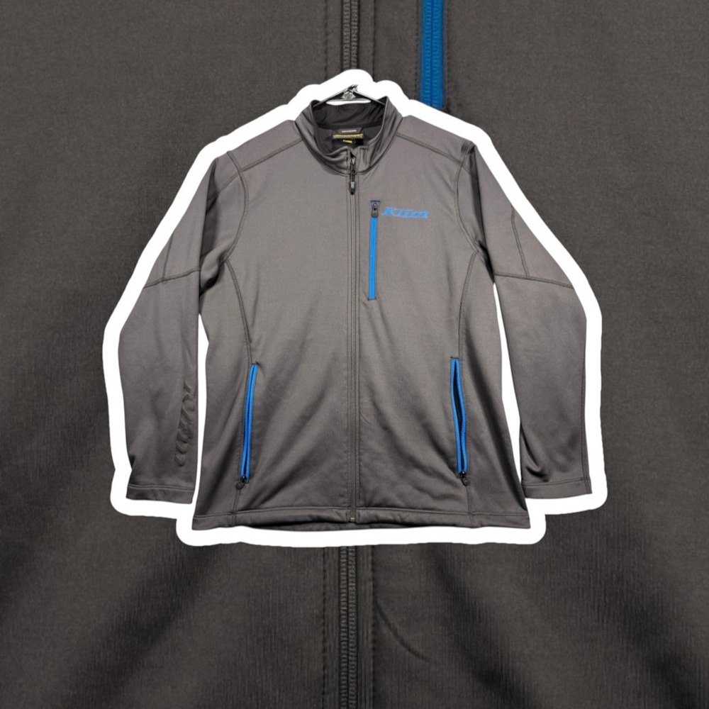 Klim Inferno Jacket XL Gray Blue Zippers Midweight Fleece Mid-Layer 3097-003